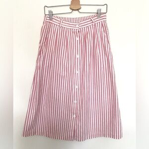 Vintage Pink and White Striped Skirt